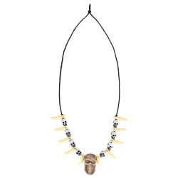 Náhrdelník so zubami a lebkami